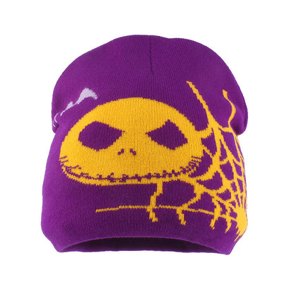 Plus Size Ghost Face Spider Web Beanie - Purple - One Size - image 5