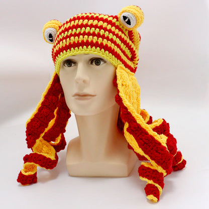 Plus Size Colorful Octopus Tentacle Beanie - Yellow - One Size - Hat - image 18
