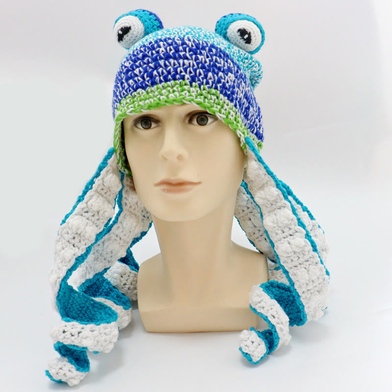 Plus Size Colorful Octopus Tentacle Beanie - Blue - One Size - Hat - image 15