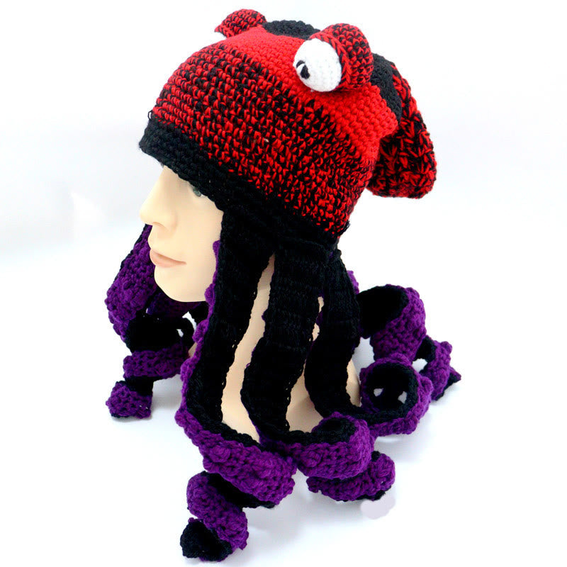 Plus Size Colorful Octopus Tentacle Beanie - Red - One Size - Hat - image 20