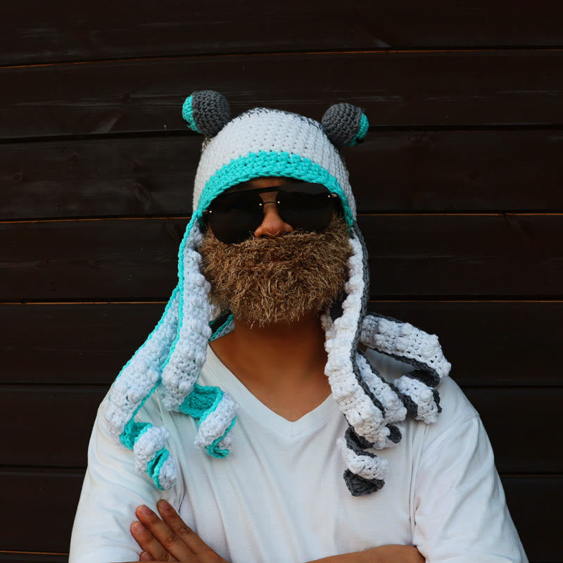 Plus Size Colorful Octopus Tentacle Beanie - White - One Size - Hat - image 9