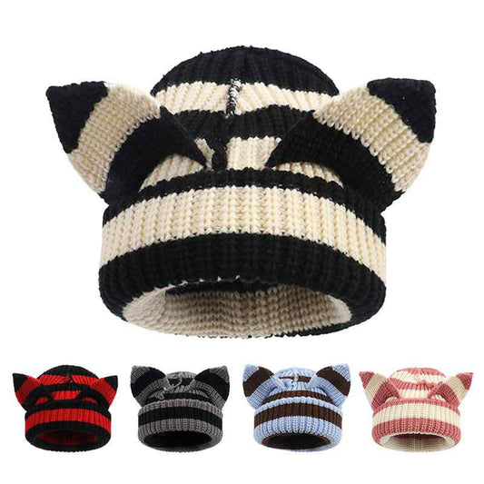 Plus Size Cute Cat Ears Funny Beanie