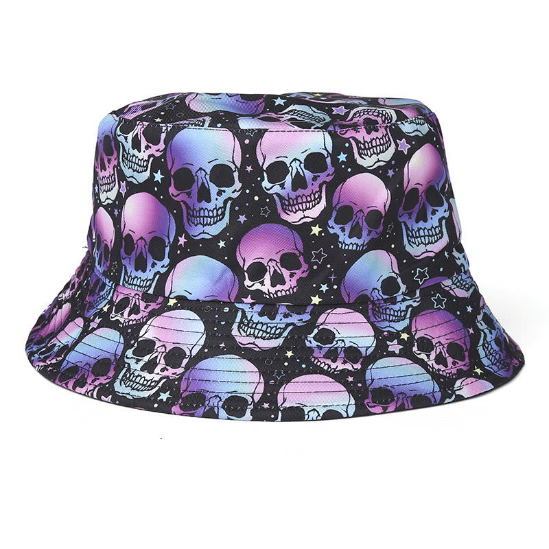 Plus Size Skull Bat Bucket Hat - Purple - One Size - image 0