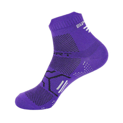 Candy Color Quarter Compression Socks(7 Pairs) - Purple - EU37-40(US4-7) - image 7