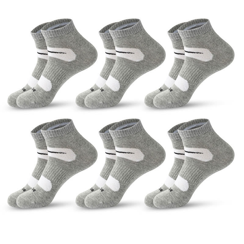 Cycling Quarter Compression Socks(6 Pairs) - Light Gray - EU39-45(US6-11) - image 5