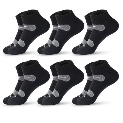 Cycling Quarter Compression Socks(6 Pairs) - Black - EU39-45(US6-11) - image 3