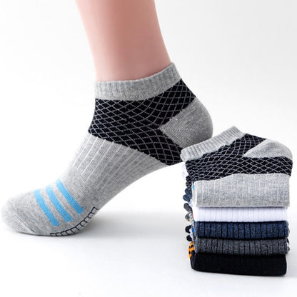 Grid Stripes Ankle Compression Socks(10 Pairs) - Multicolor - EU39-45(US6-11) - image 0