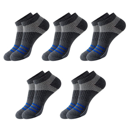 Grid Stripes Ankle Compression Socks(10 Pairs) - Dark Grey - EU39-45(US6-11) - image 5