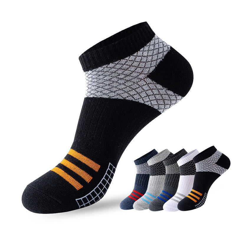 Grid Stripes Ankle Compression Socks(10 Pairs) - image 8