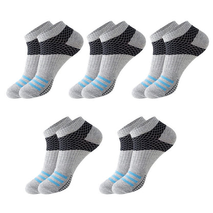 Grid Stripes Ankle Compression Socks(10 Pairs) - Light Gray - EU39-45(US6-11) - image 9