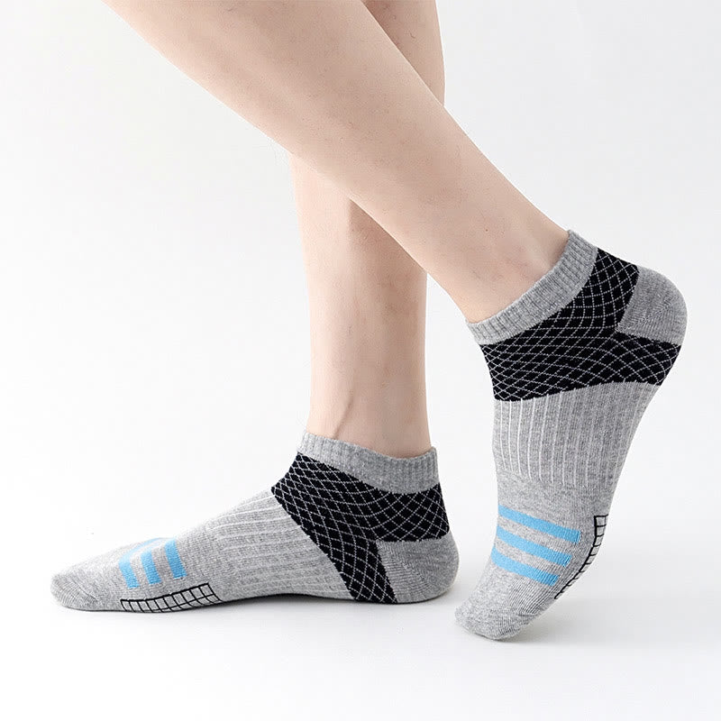 Grid Stripes Ankle Compression Socks(10 Pairs) - image 1