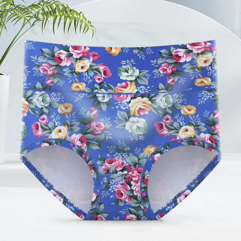Soft Floral Panty(5 Packs) - Blue - 6XL - image 10