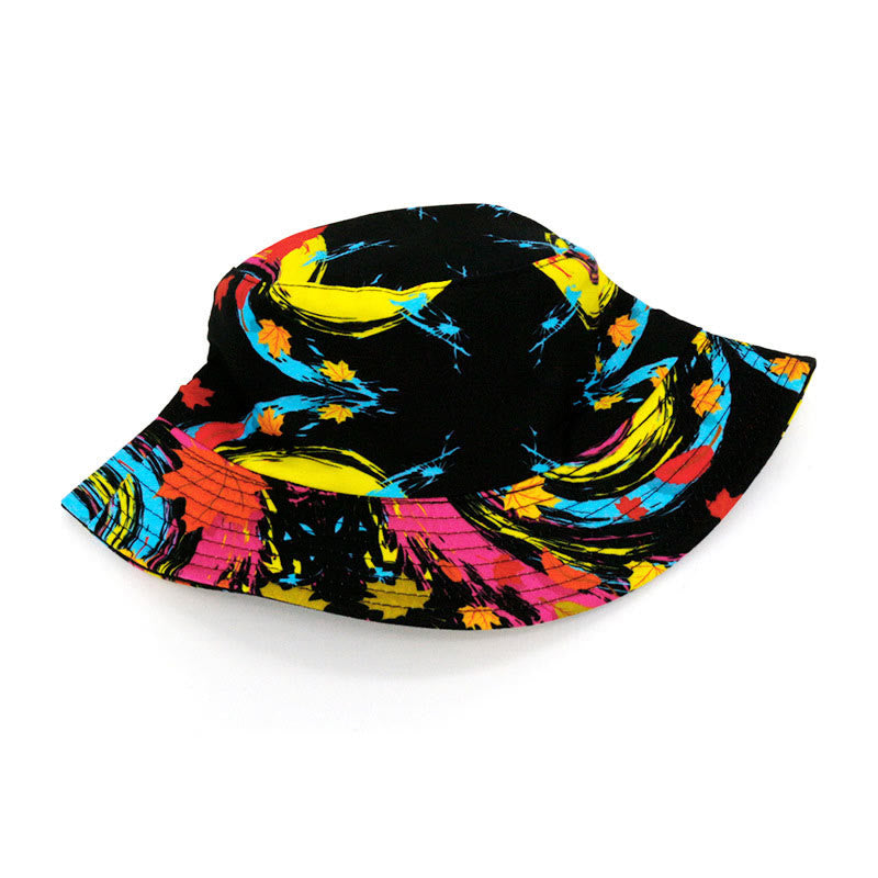 Plus Size Leaves Tie Dye Bucket Hat