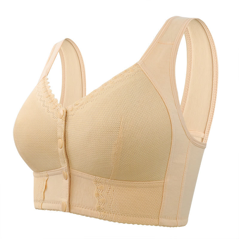 Lace Solid Color Wireless Bra - Nude - 58 - F - image 4