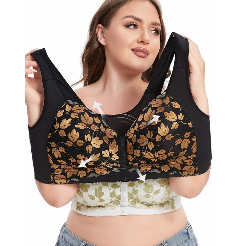 Lace Front Buckle Wireless Bra - image 1