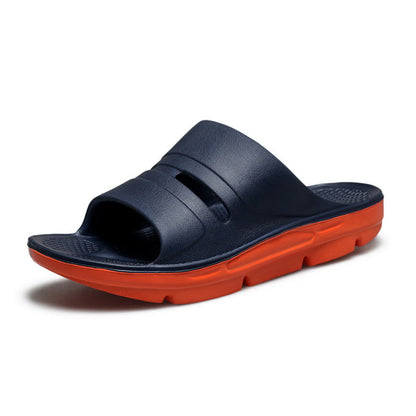 Plus Size Thick Sole Arch Support Slides - Navy Blue - EU49(US14) - image 8