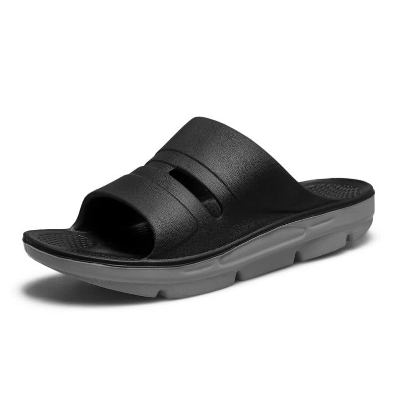 Plus Size Thick Sole Arch Support Slides - Black - EU49(US14) - image 9