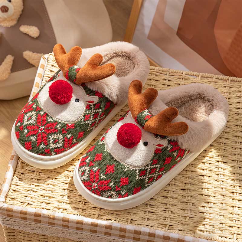 Plus Size Christmas Elk Slippers - image 8