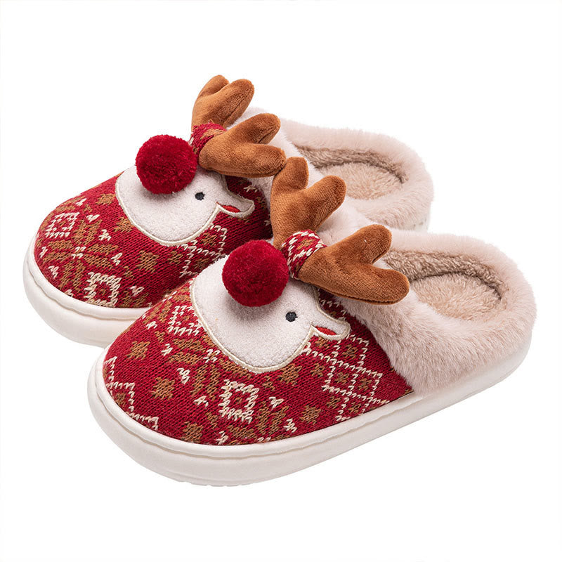 Plus Size Christmas Elk Slippers - image 10