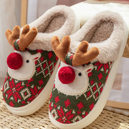 Plus Size Christmas Elk Slippers - image 5