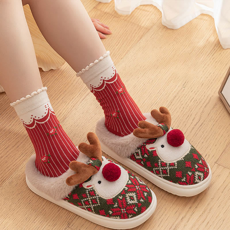 Plus Size Christmas Elk Slippers - image 3