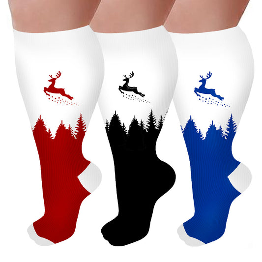 Plus Size Elk Compression Socks - image 1