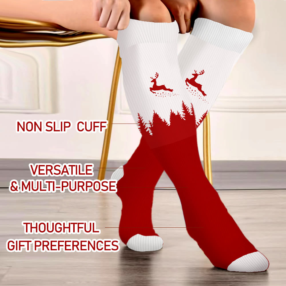 Plus Size Elk Compression Socks(3 Pairs) - image 3