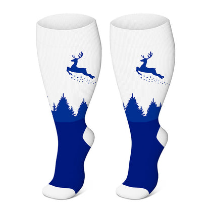 Plus Size Elk Compression Socks(3 Pairs)