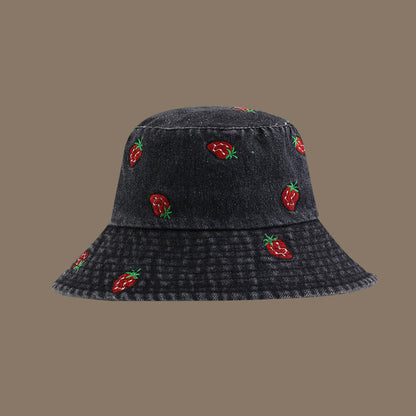 Plus Size Strawberry Bucket Hat - Black - One Size - image 2