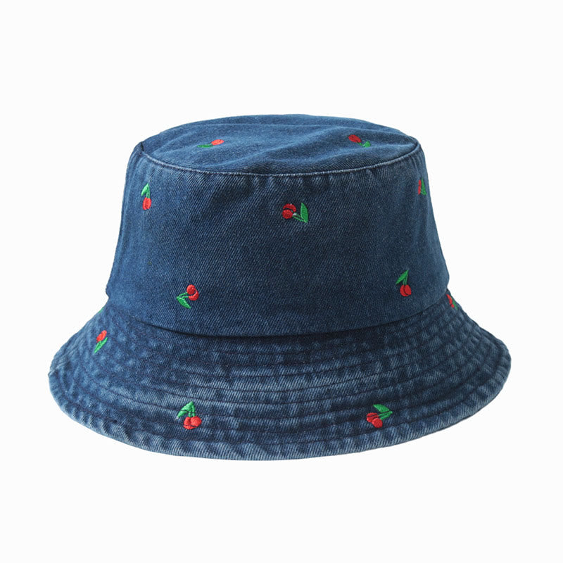Plus Size Cherry Bucket Hat - Dark Blue - One Size - image 0