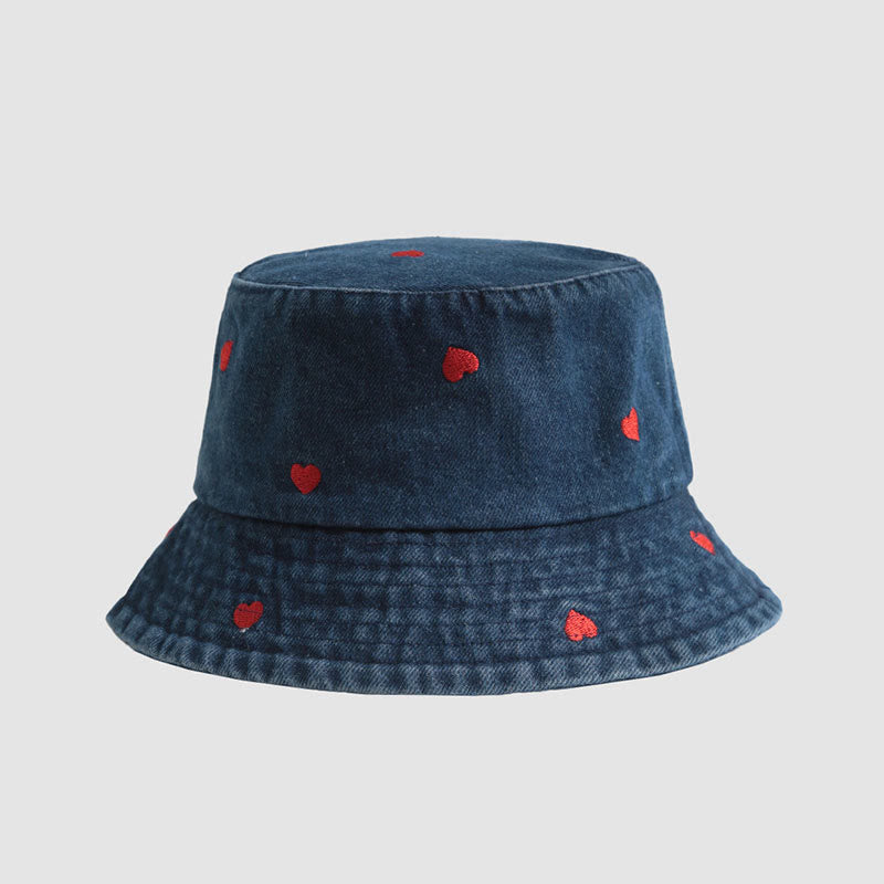 Plus Size Heart Bucket Hat - Dark Blue - One Size - image 1