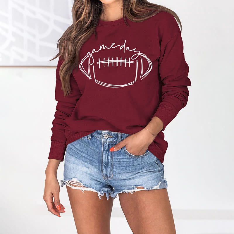 Plus Size White Rugby Print Sweatshirt