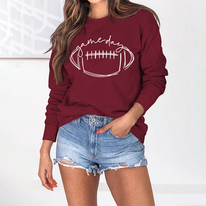 Plus Size White Rugby Print Sweatshirt