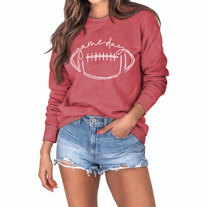 Plus Size White Rugby Print Sweatshirt
