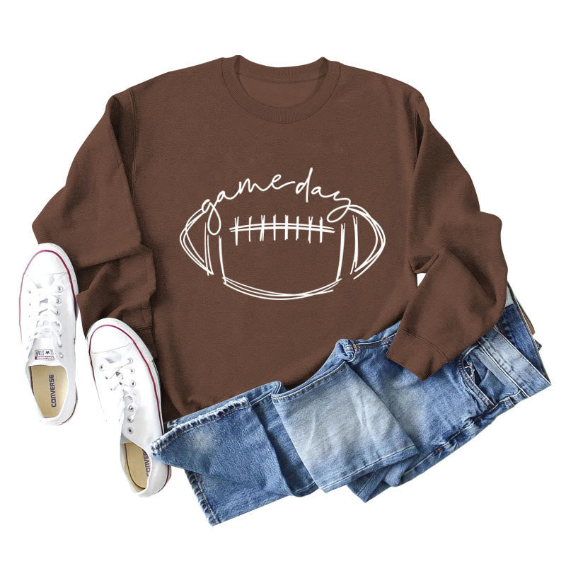 Plus Size White Rugby Print Sweatshirt