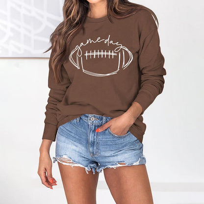 Plus Size White Rugby Print Sweatshirt