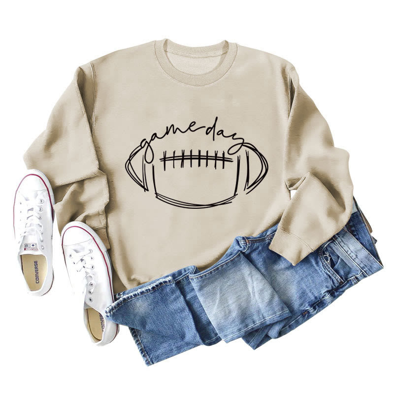 Plus Size Black Game Day Print Sweatshirt - Apricot - 2XL - image 3