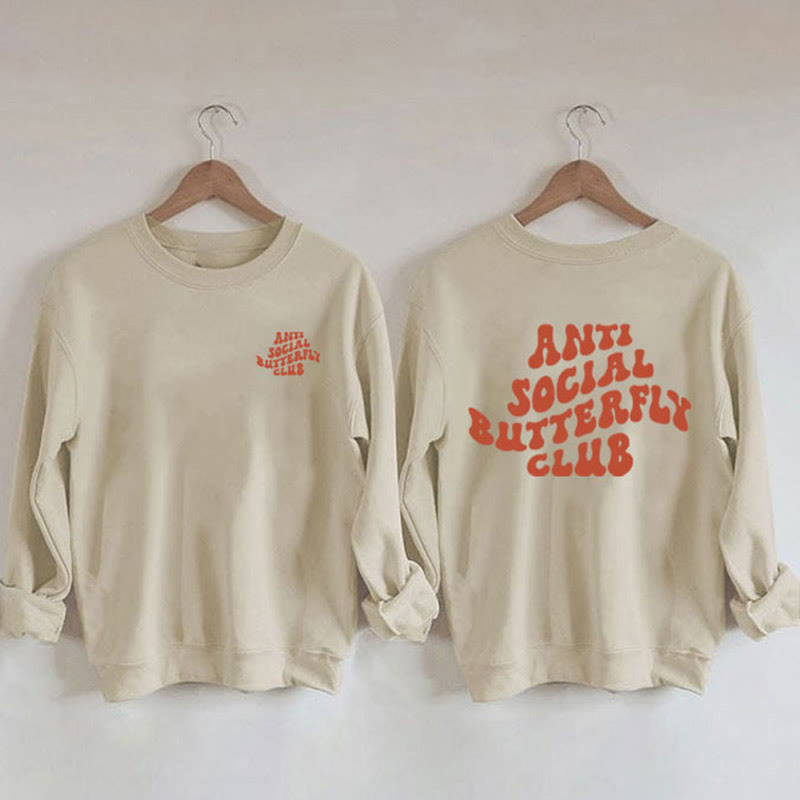 Plus Size Orange Text Sweatshirt
