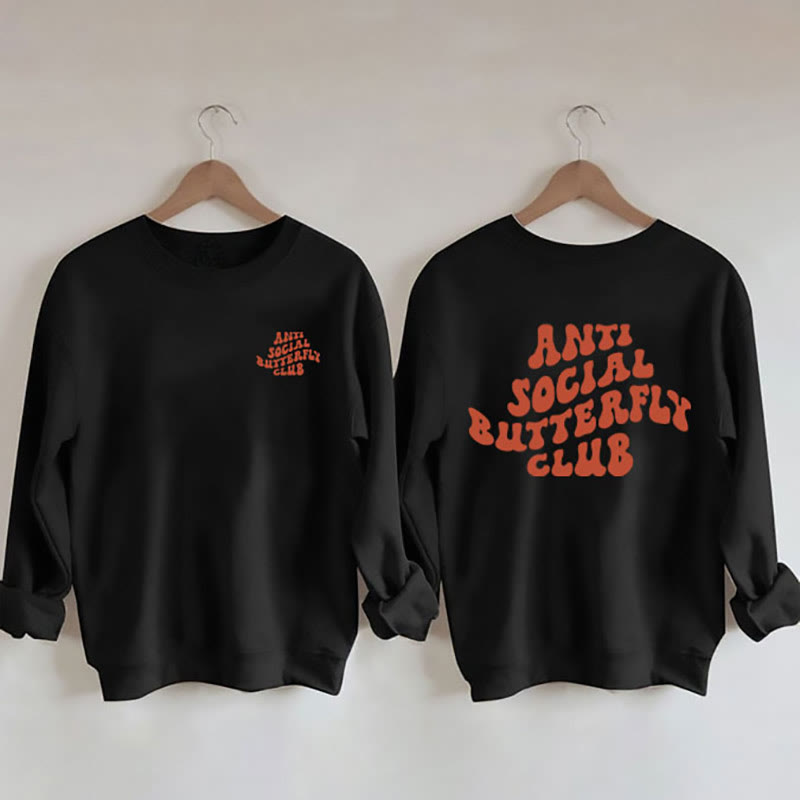 Plus Size Orange Text Sweatshirt