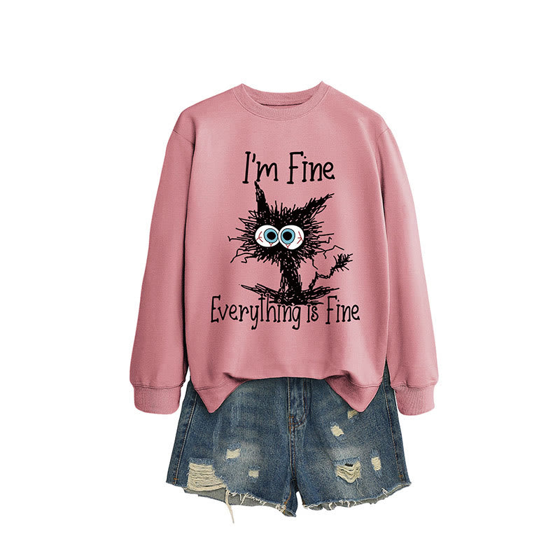 Plus Size Angry Cat Sweatshirt - Dark Pink - 2XL - image 11