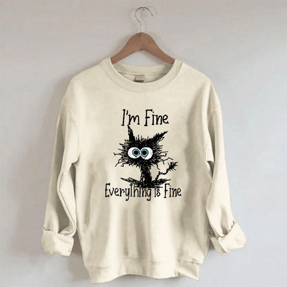 Plus Size Angry Cat Sweatshirt - image 1