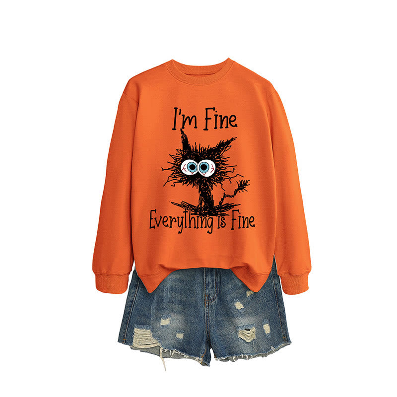 Plus Size Angry Cat Sweatshirt - Orange - 2XL - image 4