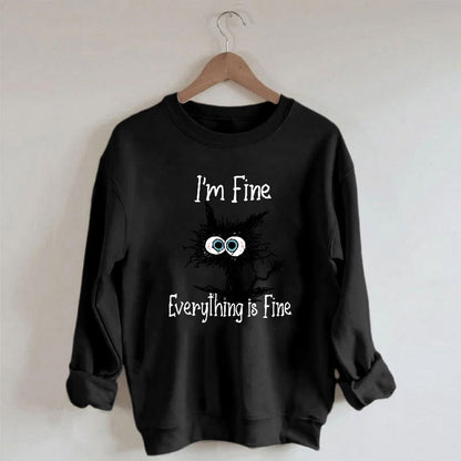 Plus Size Black Cat Sweatshirt - image 1