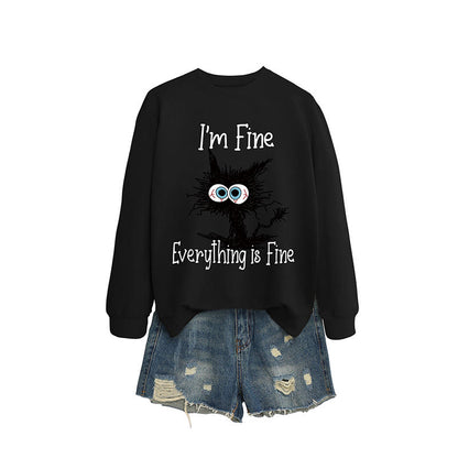 Plus Size Black Cat Sweatshirt - Black - 2XL - image 7