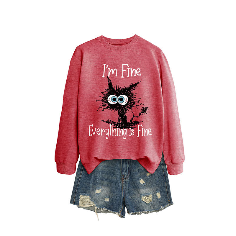 Plus Size Black Cat Sweatshirt - Pink - 2XL - image 8