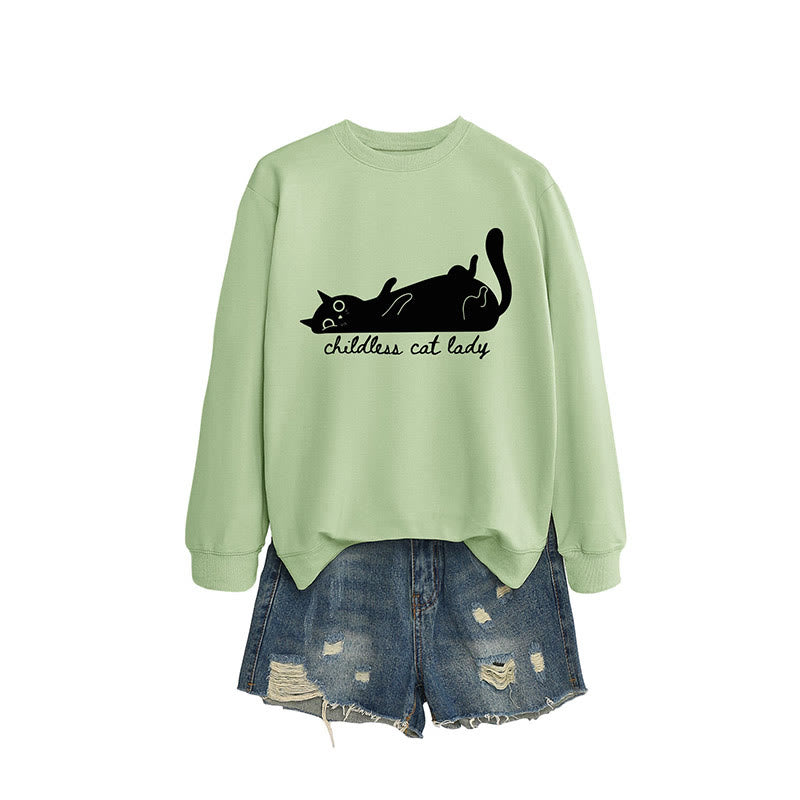 Plus Size Cute Cat Sweatshirt - Olive Green - 2XL - image 11