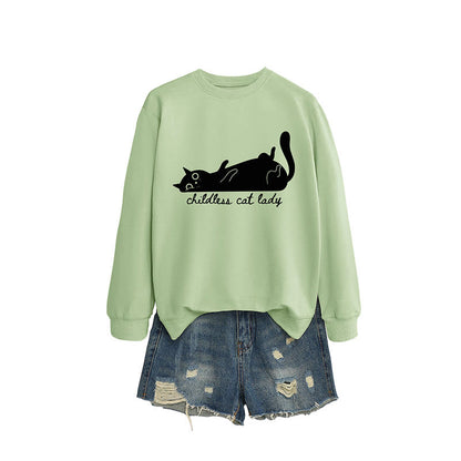 Plus Size Cute Cat Sweatshirt - Olive Green - 2XL - image 11
