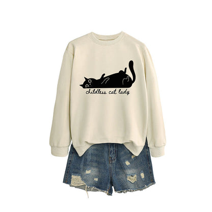 Plus Size Cute Cat Sweatshirt - Apricot - 2XL - image 5