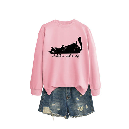 Plus Size Cute Cat Sweatshirt - Yellow - 2XL - image 7