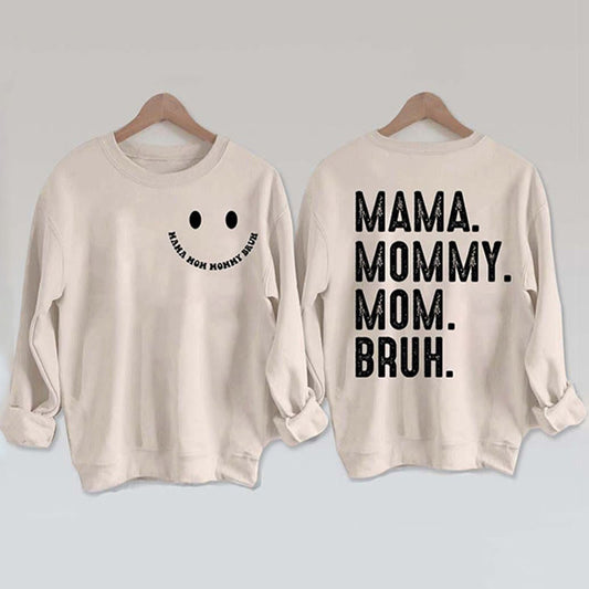 Plus Size Mom Print Sweatshirt